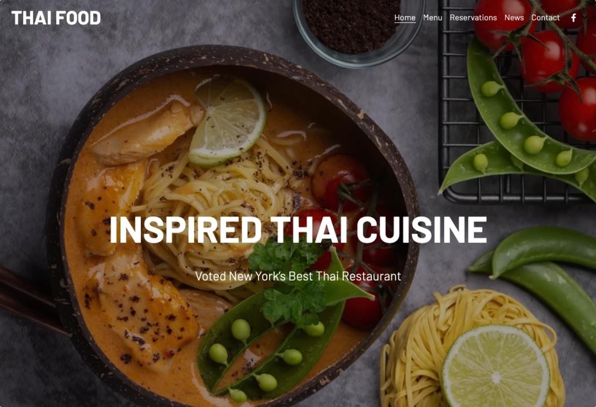 Template de Restaurante Tailandês da Strikingly