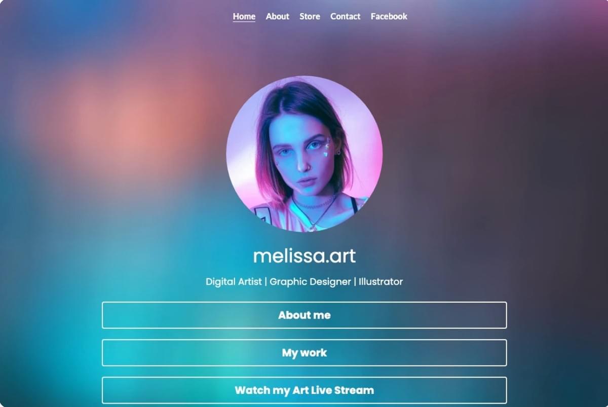 Strikingly: Melissa.Art Freelancer Sjabloon