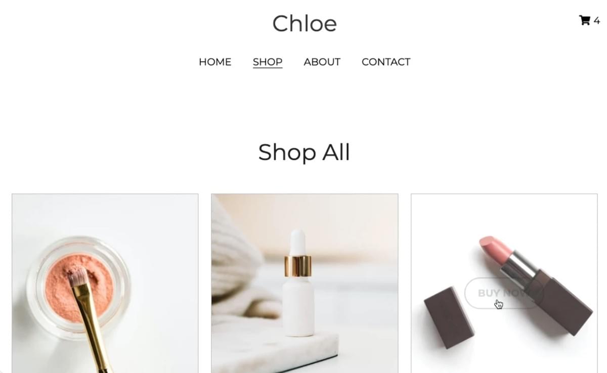 Chloe Makeup Template van Strikingly