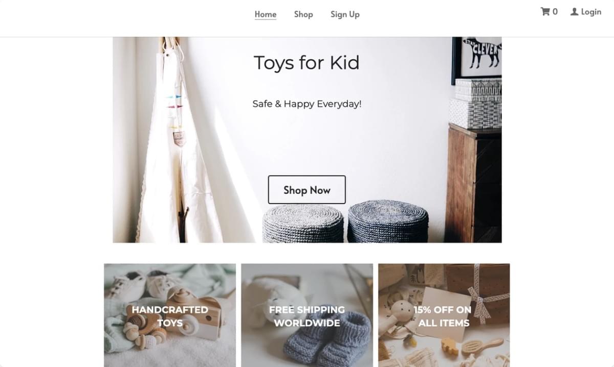 Little Toys Template van Strikingly