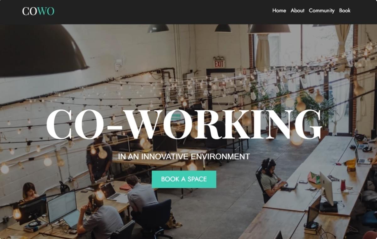 Co-Working-mall från Strikingly