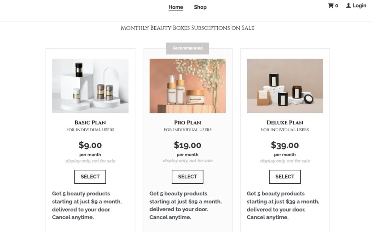 MysteryBox-winkelsjabloon van Strikingly