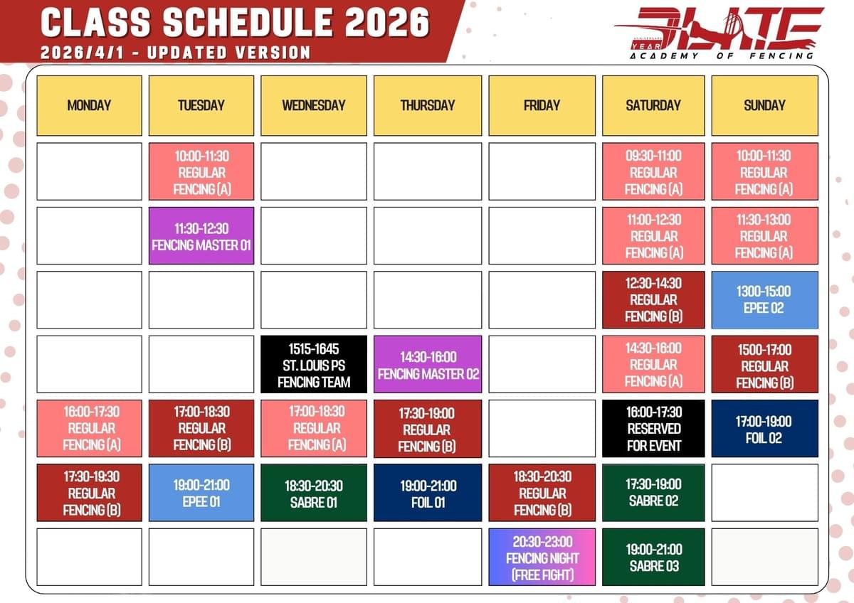Class Schedule 2025