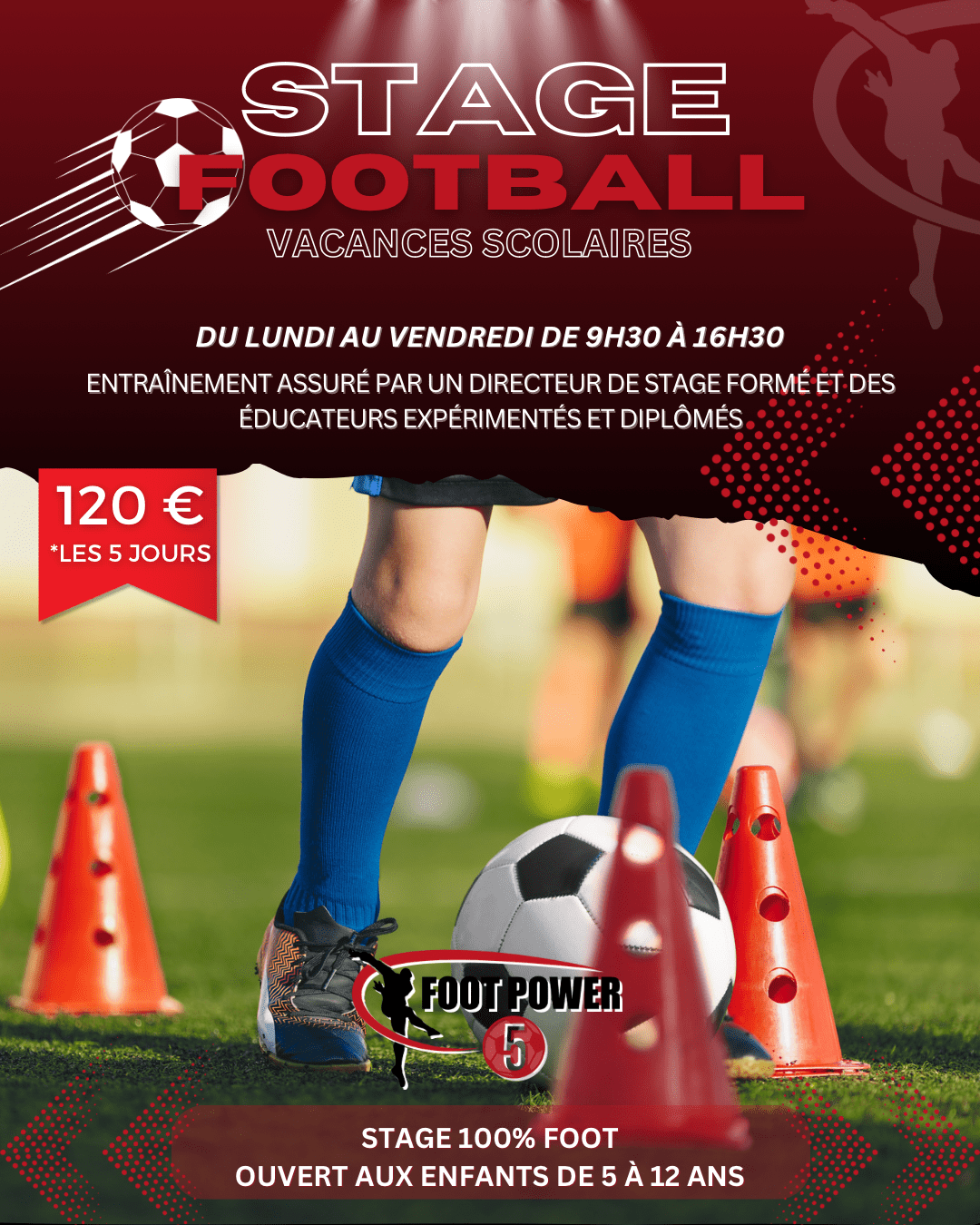 stages football ; perfectionnement ; foot five ; five argenteuil 
