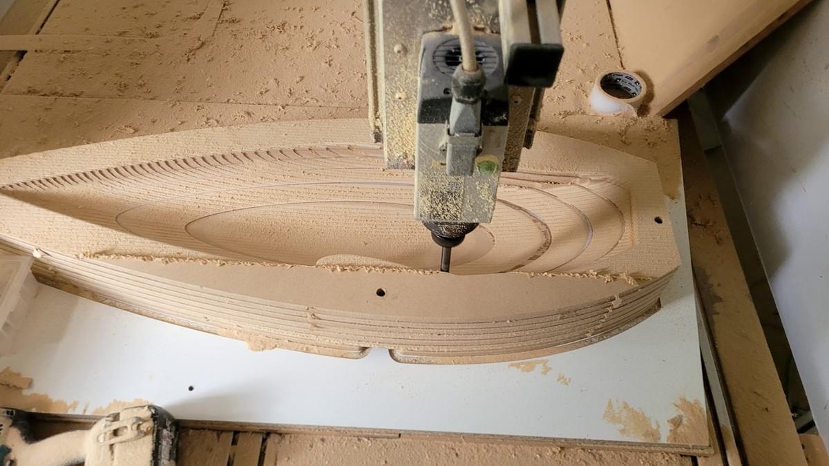 CNC Shaping a large foam sculpture with our foam milling CNC
