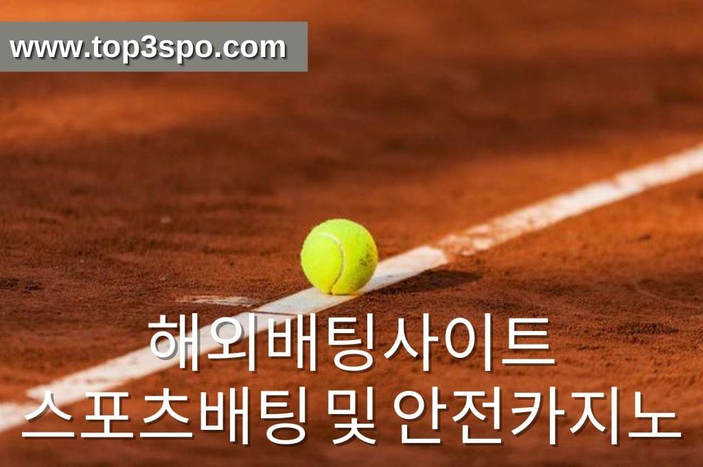 Green tennis ball in the line of game field.