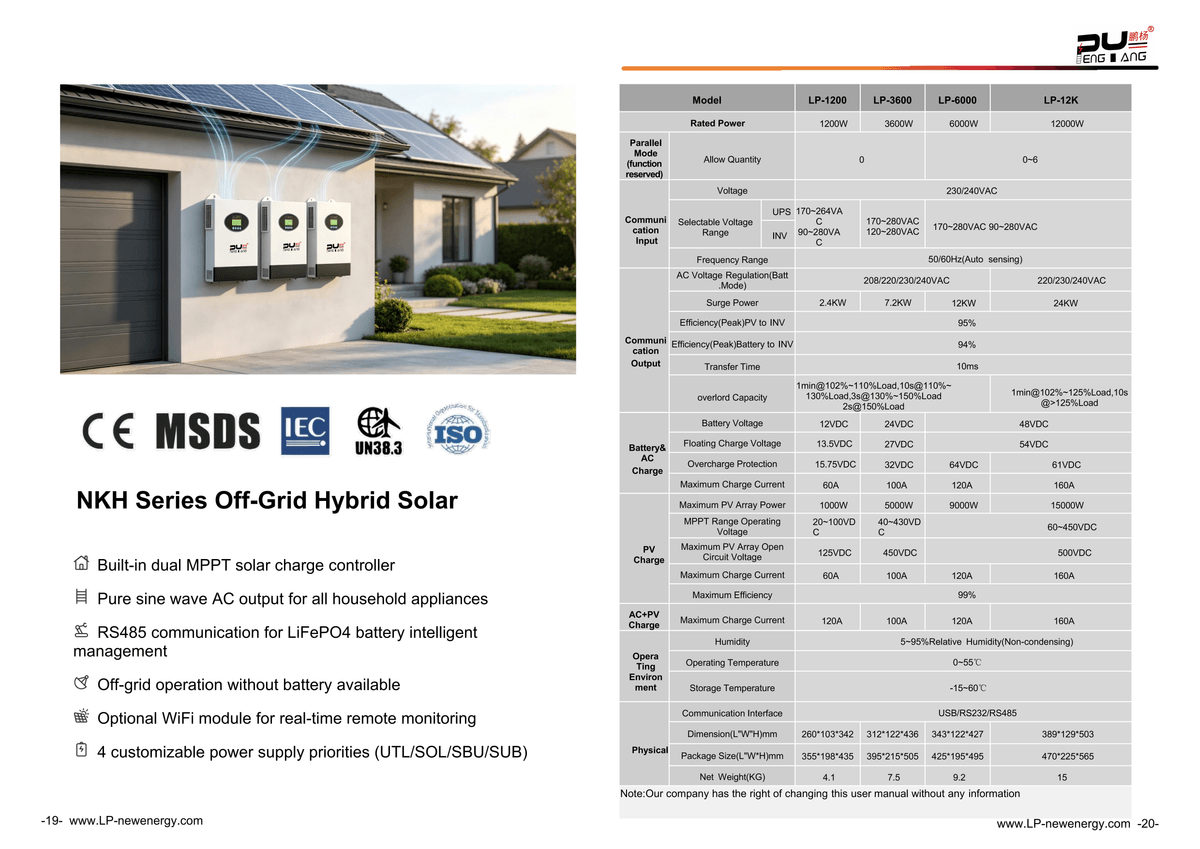 NKH Off-Grid Hybrid Solar Inverter | Residential Solar Energy Converter