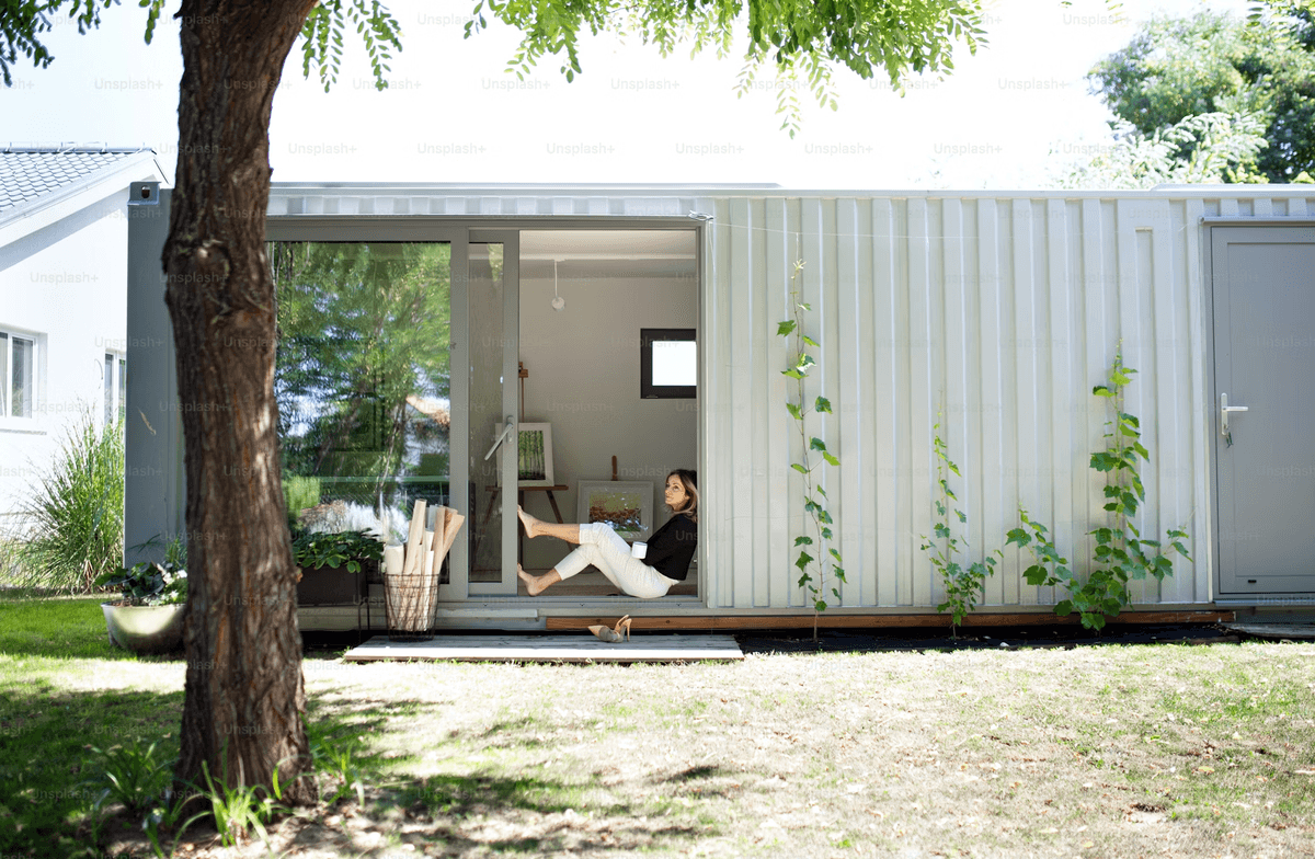 container luxury backyard retreat designed by PreFab Inc.