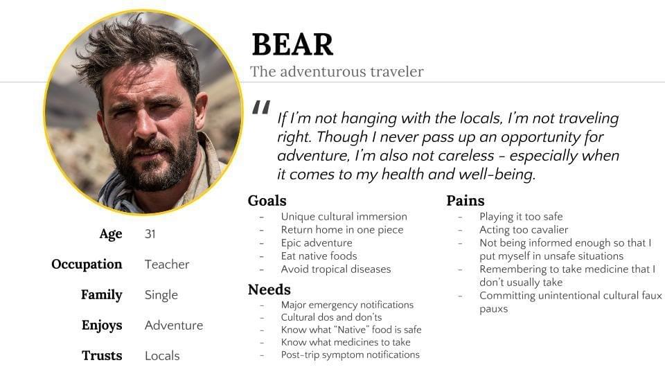 Secondary persona: Bear with messy hair