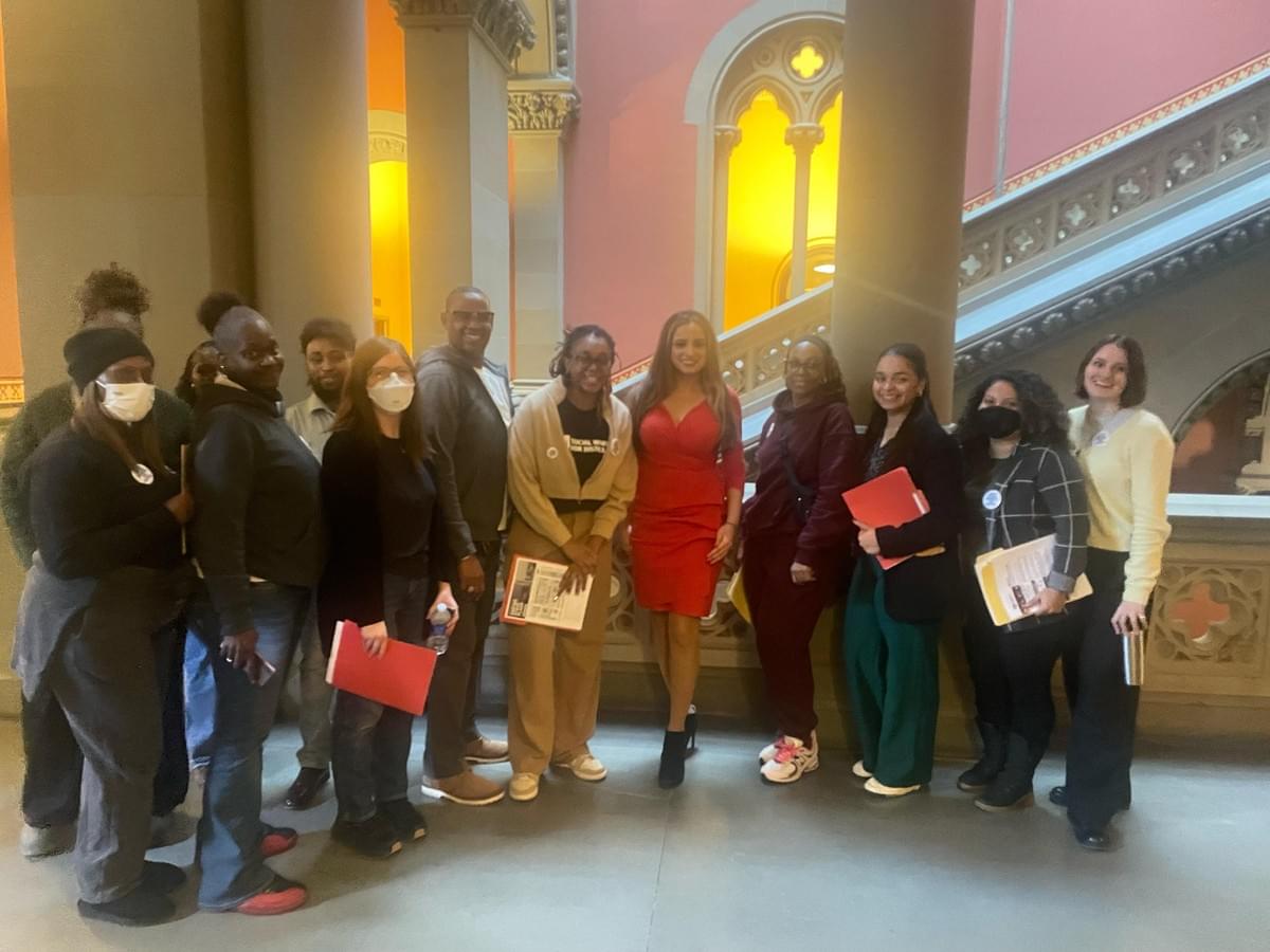 Social Workers for Justice Day of Action picutre with Assemblywoman Rajkumar.