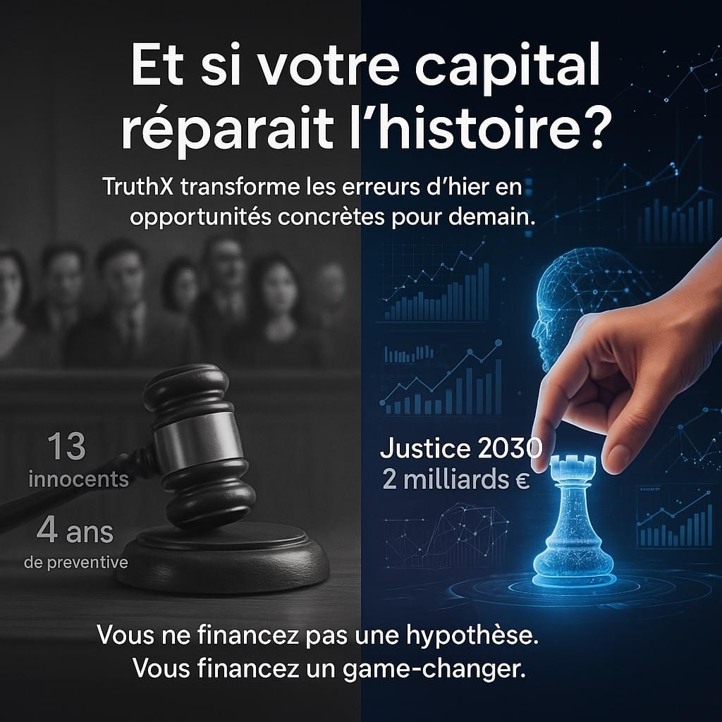 TruthX, IA judiciaire, affaire Outreau, erreur judiciaire, justice algorithmique, contrôle coercitif, IA et témoignage, justice 2030, justice émotionnelle, IA probatoire, intelligence artificielle et procès