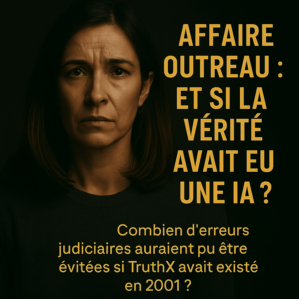 TruthX, IA judiciaire, affaire Outreau, erreur judiciaire, justice algorithmique, contrôle coercitif, IA et témoignage, justice 2030, justice émotionnelle, IA probatoire, intelligence artificielle et procès