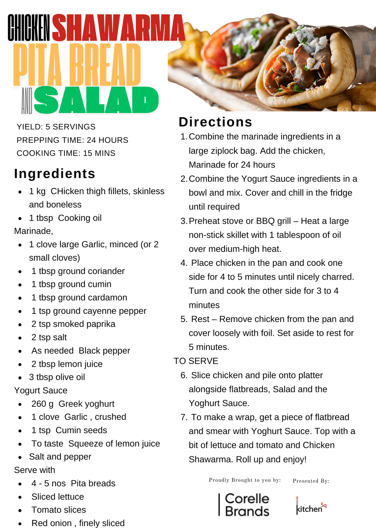 Chicken Shawarma PIta Bread