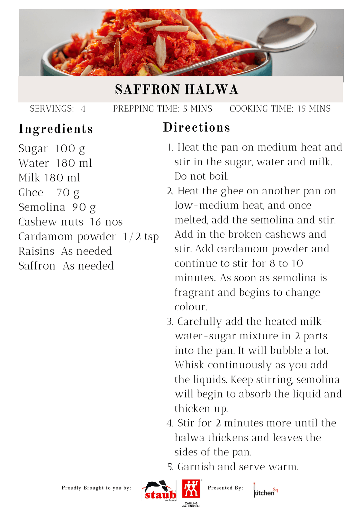 Saffron Halwa