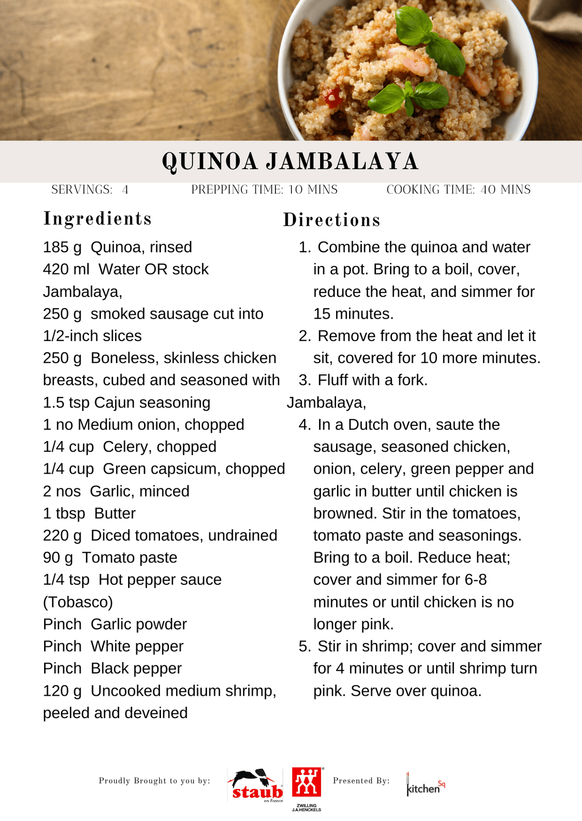 Quinoa Jambalaya