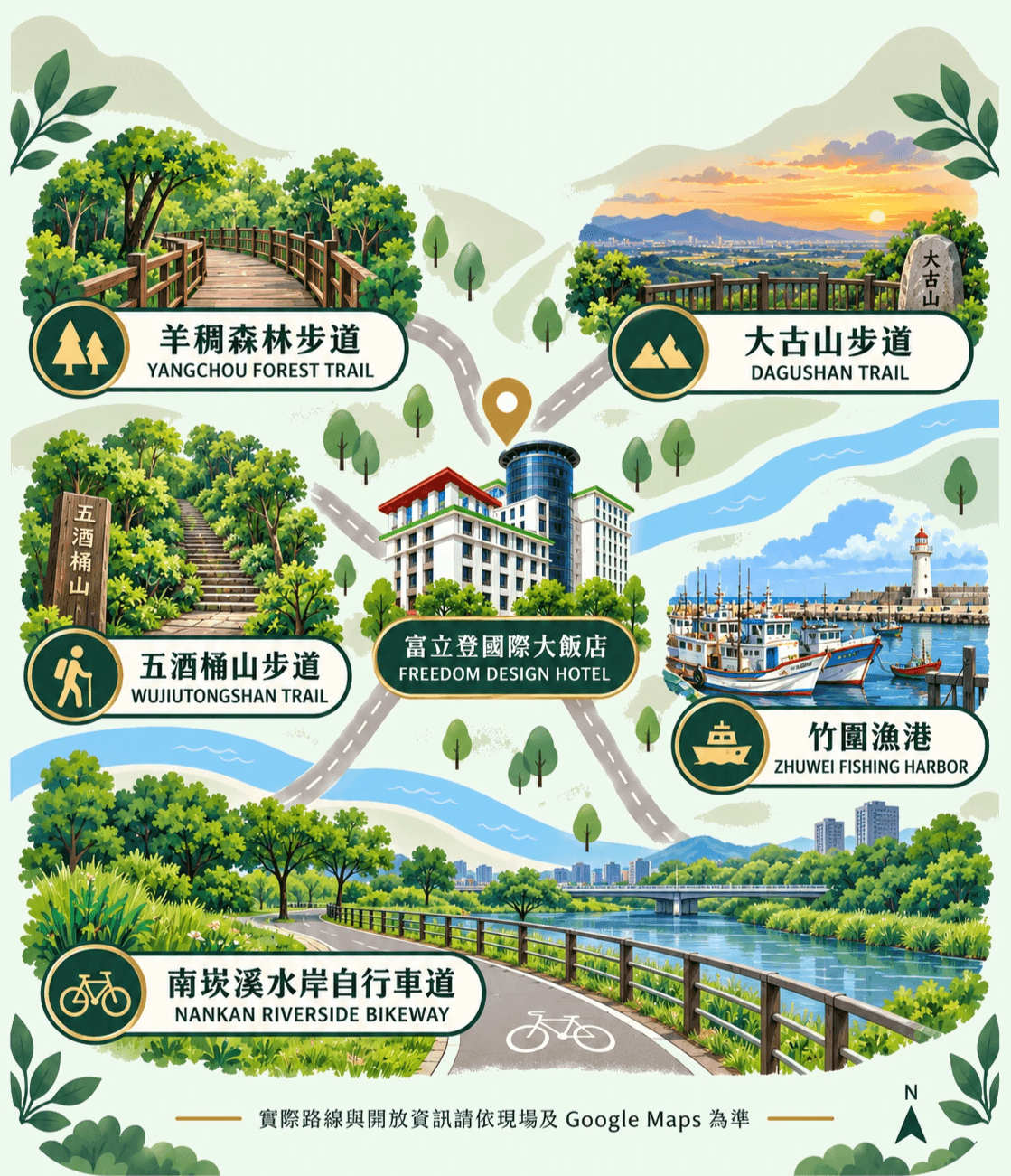 富立登國際大飯店周邊桃園蘆竹自然景點與戶外旅遊地圖 富立登國際大飯店周邊桃園蘆竹自然景點與戶外旅遊地圖
