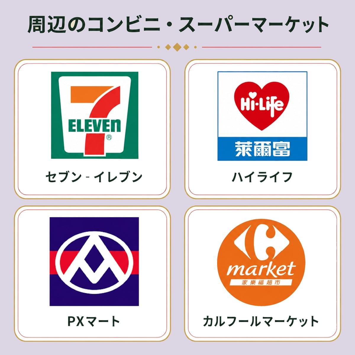 ホテル周辺のコンビニ・スーパーマーケット