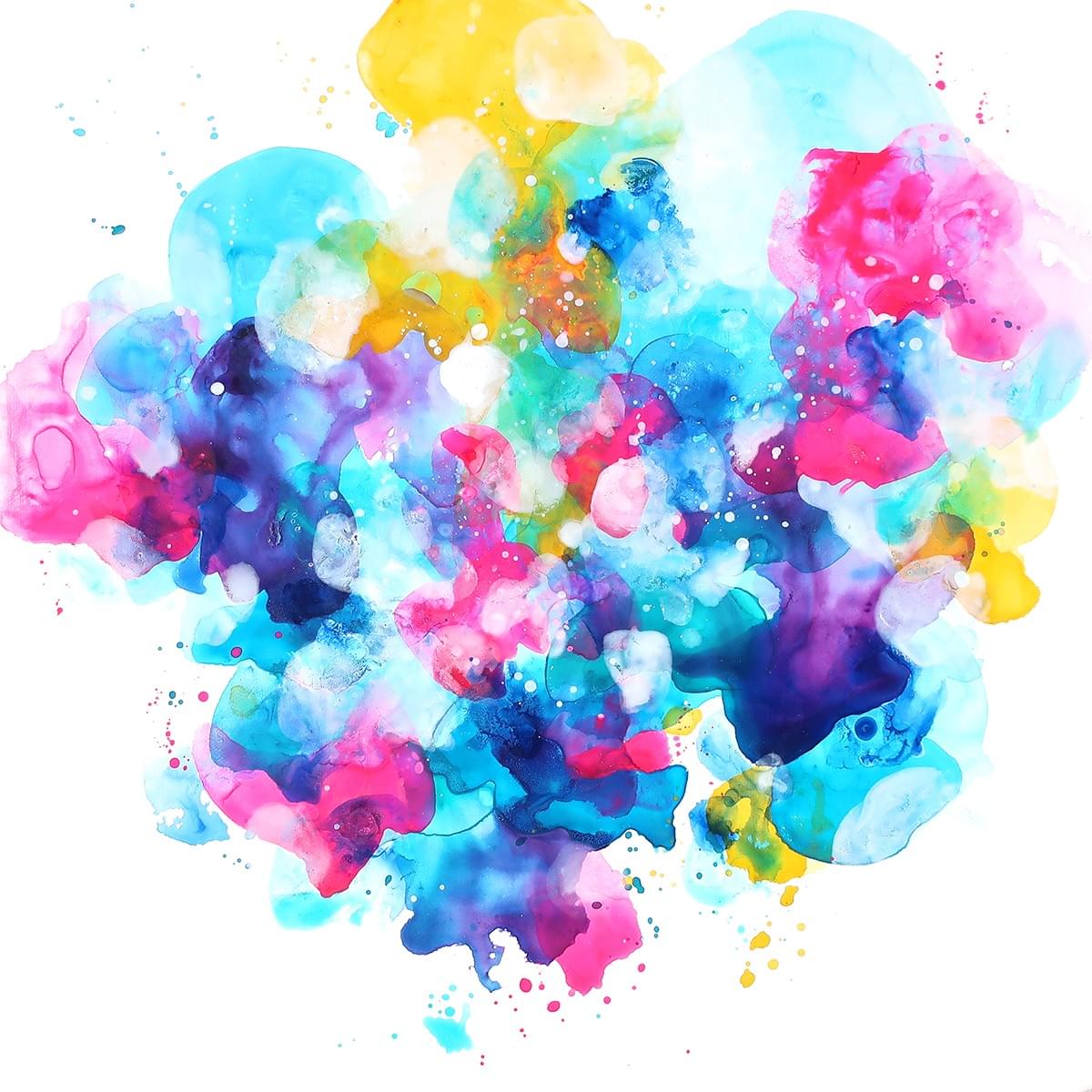 ✨抽象的なデザイン 青緑色の抽象画 アクリル絵の具+オイルスティックで描かれた画 青と緑の抽象画 アクリル絵具 - メルカリ