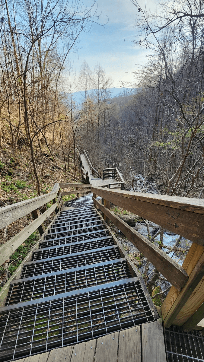 Lower falls stairs epic IronHike AT Approach Trail Amicalola Falls Dawsonville GA endurance event