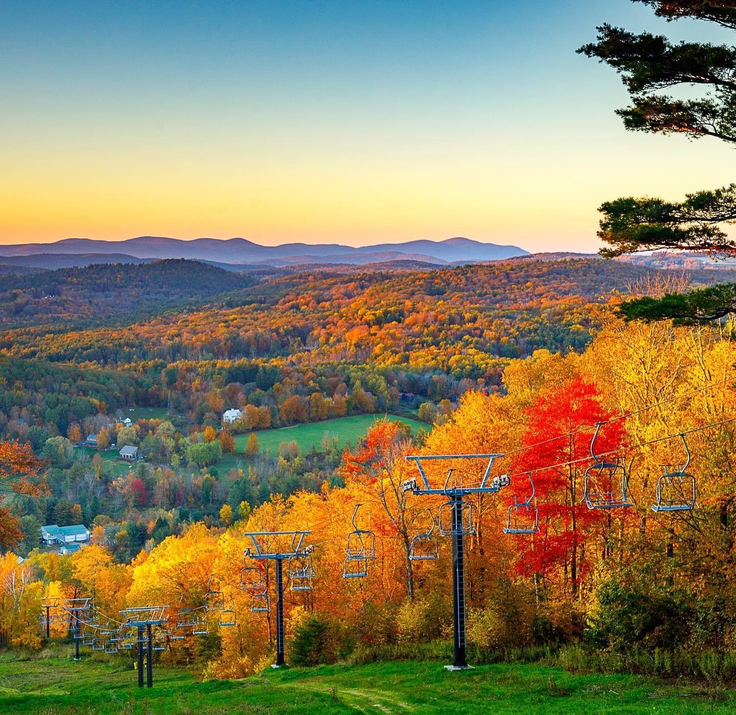 Mohawk Mountain Ski Area in fall — IronHike elevation endurance Event venue Cornwall Connecticut