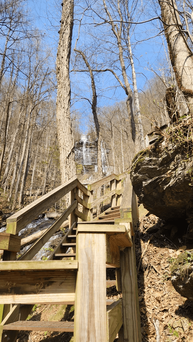 Staircase view IronHike AT Approach Trail Amicalola Falls Dawsonville GA endurance event