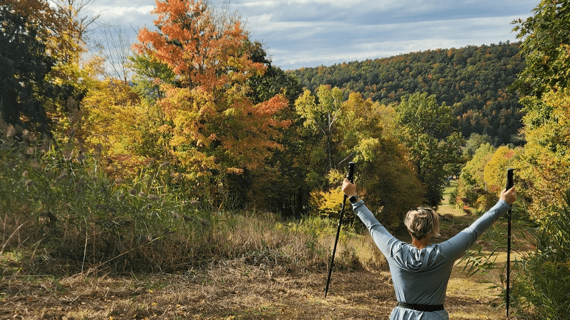 IronHike Mountain Athlete Tasha on self-powered vertical endurance Event Mohawk Mountain fall