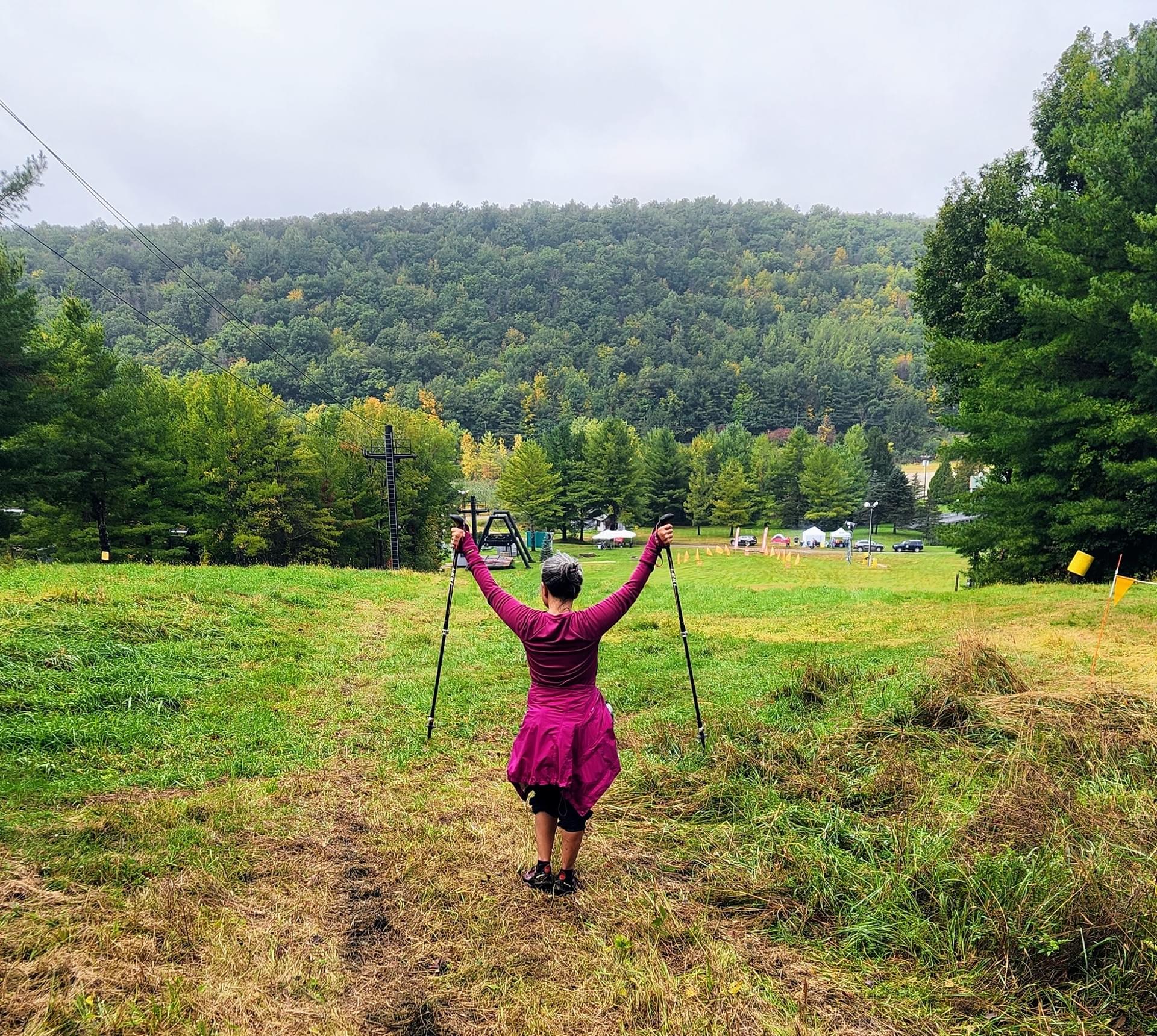IronHike Mountain Athlete arms raised at summit earned vertical gain endurance Event Mohawk Mountain CT