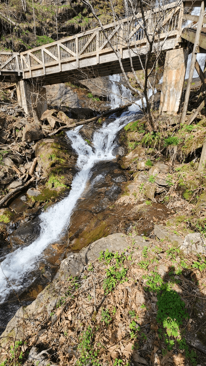 Middle falls viewing bridge Amicalola Falls IronHike endurance event Dawsonville GA