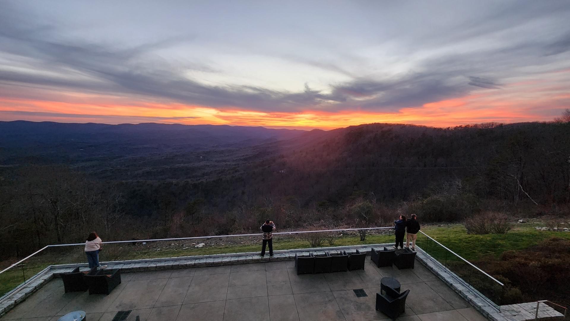 Sunset behind Amicalola Falls State Park Lodge IronHike endurance event Dawsonville GA