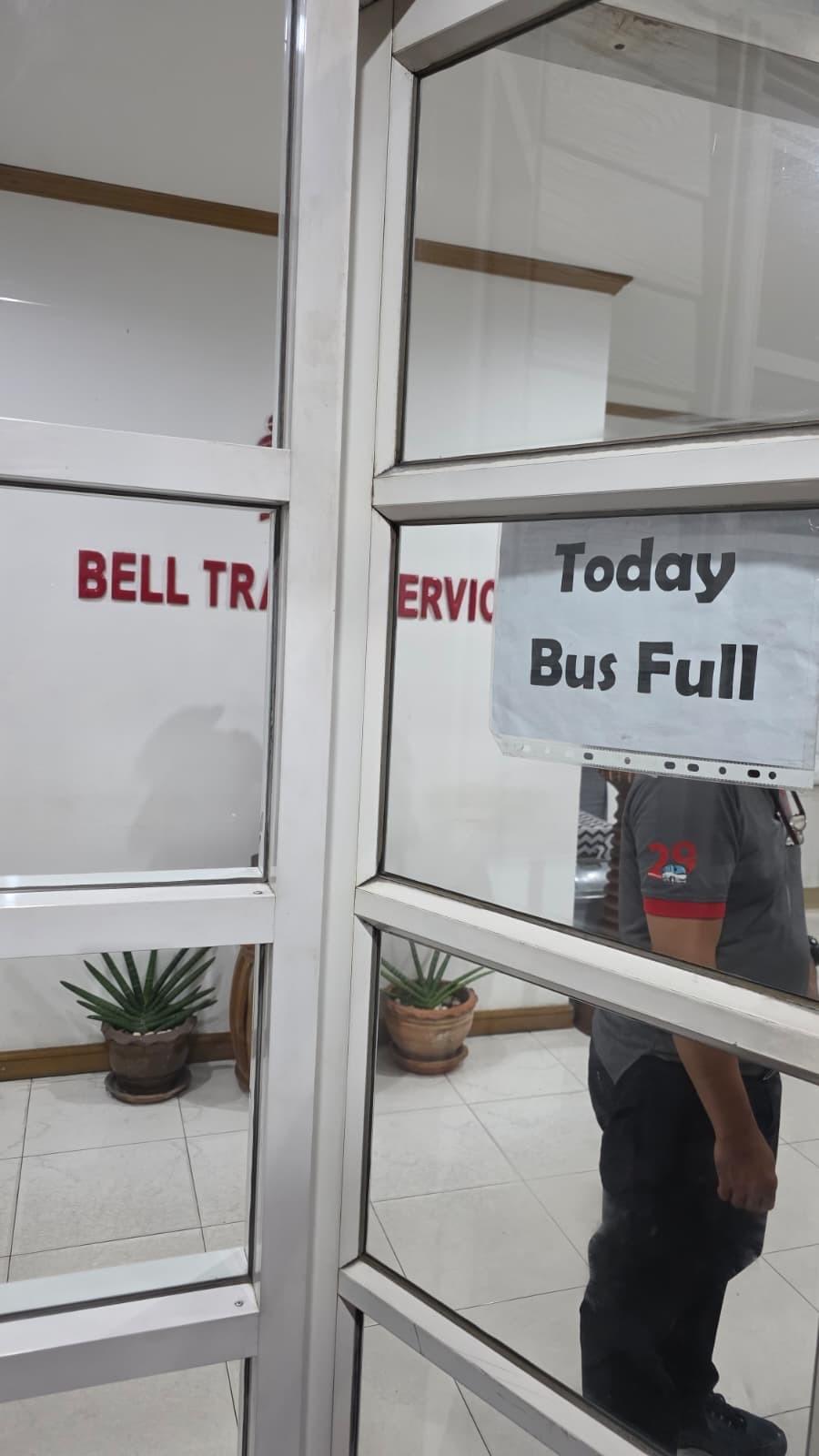 Signage Showing Today Bus Full at Pattaya Bus Station
