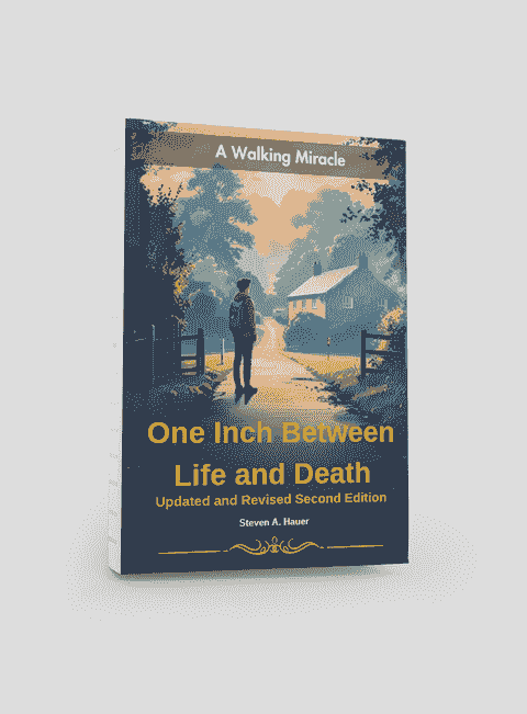 Book cover for One Inch Between Life and Death by Steven Hauer, paperback edition. Book cover for One Inch Between Life and Death by Steven Hauer, paperback edition.