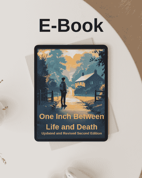Book cover for One Inch Between Life and Death by Steven Hauer, ebook edition. Book cover for One Inch Between Life and Death by Steven Hauer, ebook edition.