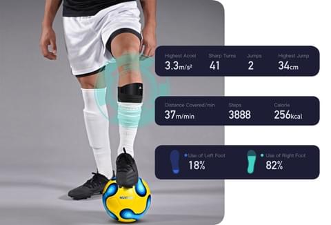 Track player stats using smart shin guards to optimise player performance.