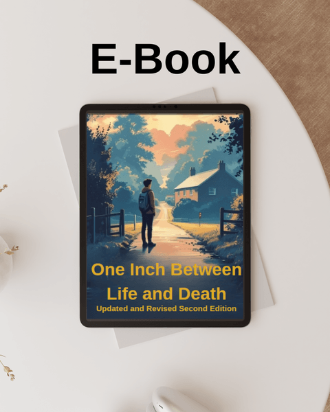 Book cover for One Inch Between Life and Death by Steven Hauer, ebook edition.