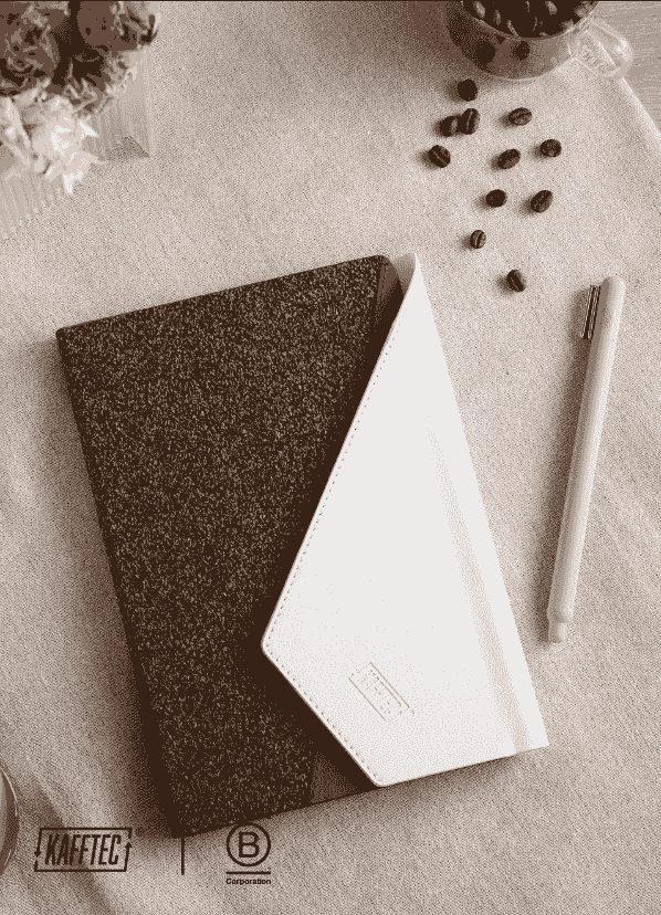 Stylish KAFFTEC coffee grounds notebook among corporate gifts for women