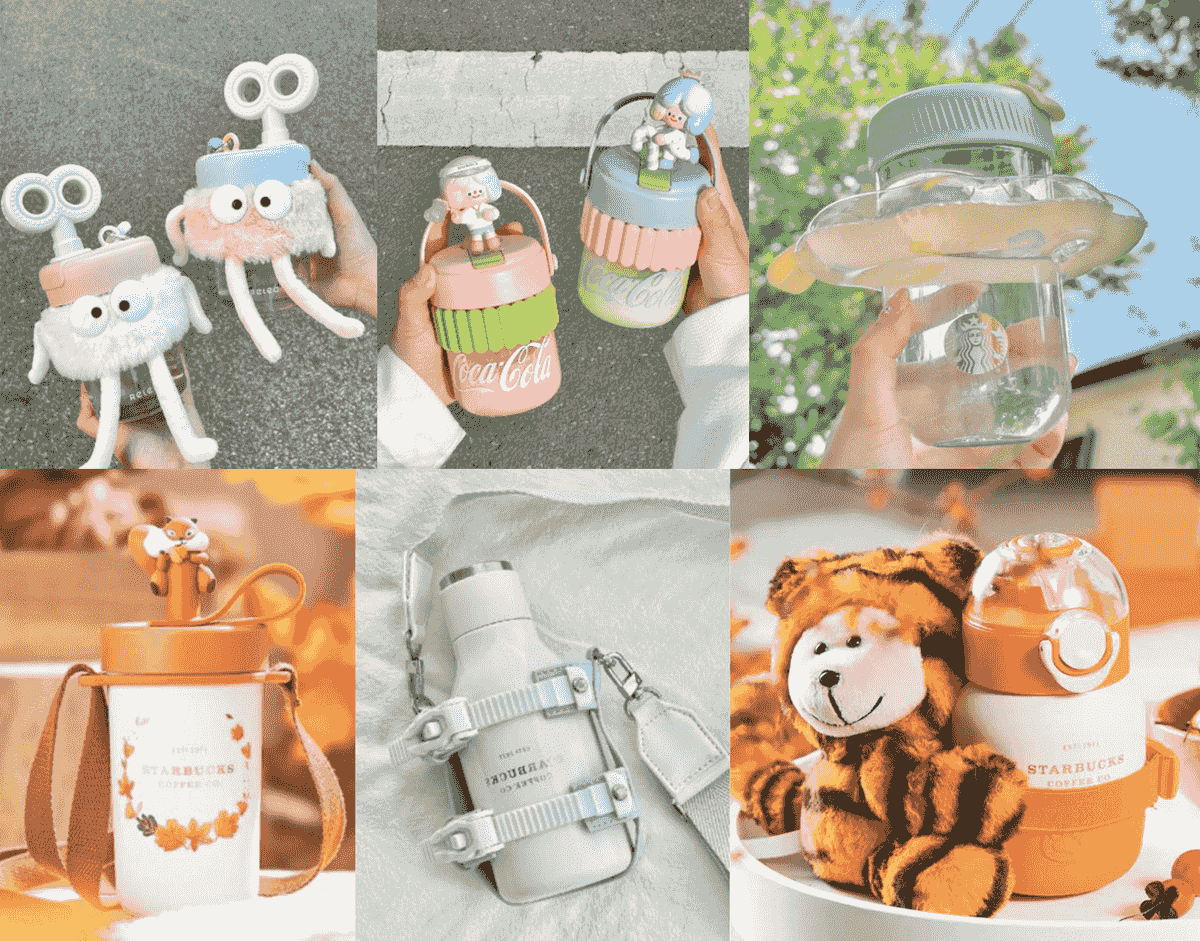 Engaging visual of various custom water bottles promoting sustainability.
