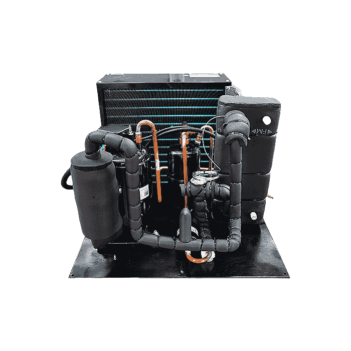 Detailed view of components in a water source heat pump system