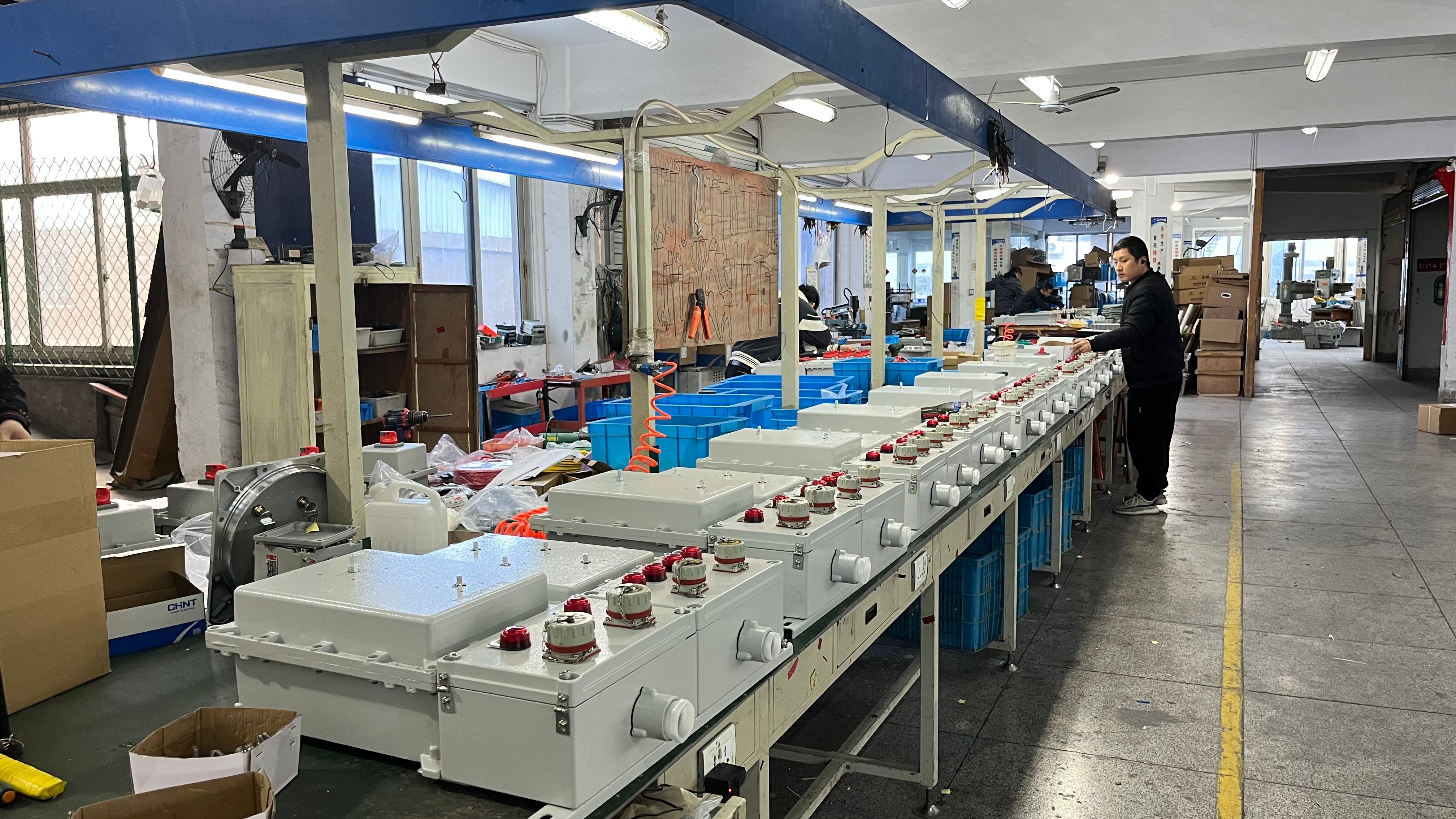 ATEX certified machinery and electrical devices being used in an industrial setting ATEX certified machinery and electrical devices being used in an industrial setting
