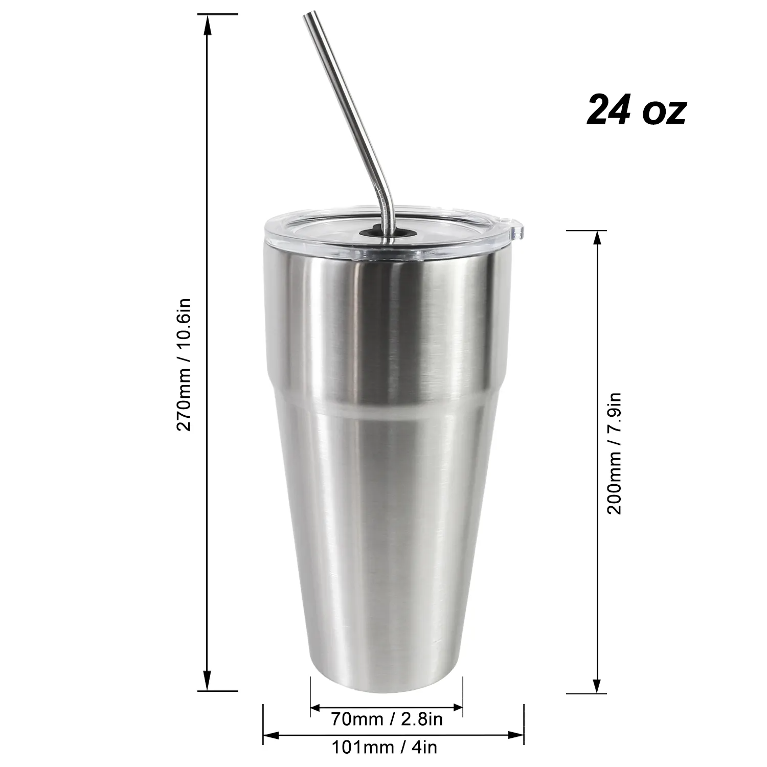 Personalized Stainless Steel Tumbler with Straw and Handle
