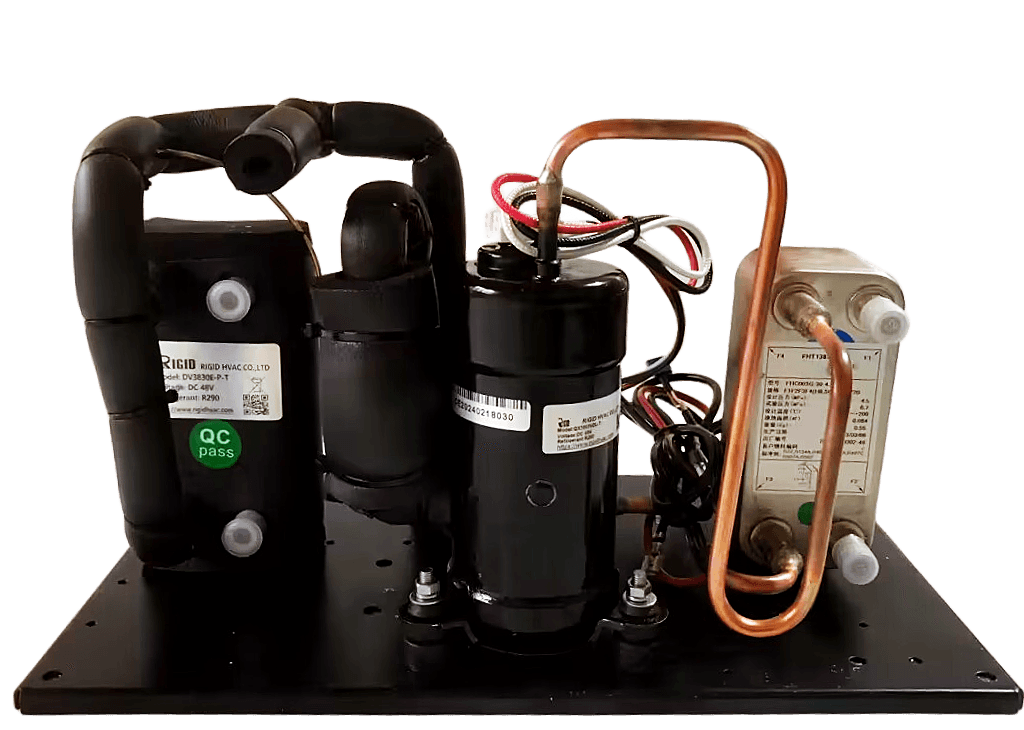 Efficient rotary refrigeration compressor used in modern cooling systems. Efficient rotary refrigeration compressor used in modern cooling systems.