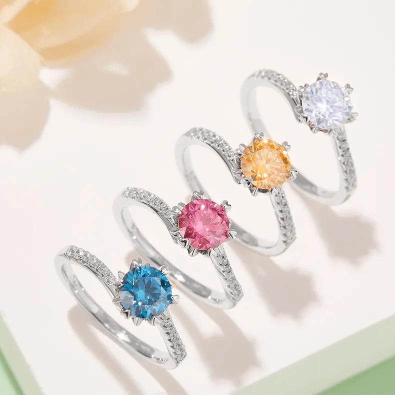 Stunning selections of colored moissainte rings Stunning selections of colored moissainte rings