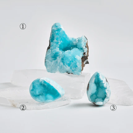 Beautiful collection of blue crystals showcasing their unique features. Beautiful collection of blue crystals showcasing their unique features.