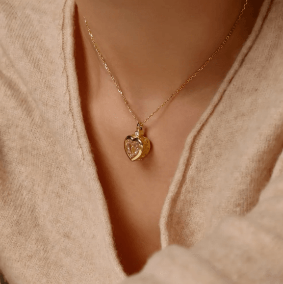 Stunning valentine heart necklace collection representing love.