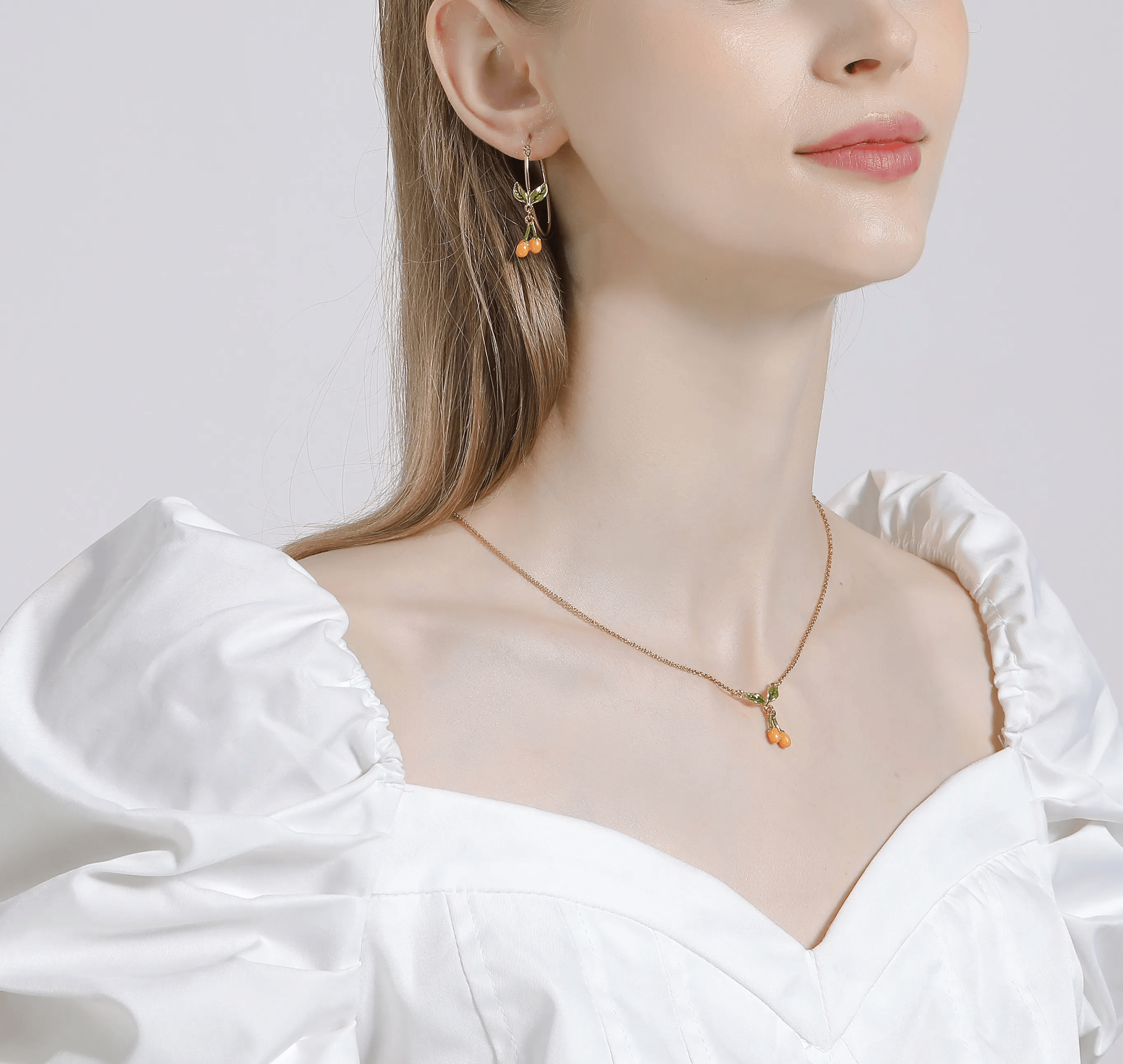 Stylish necklace for off the shoulder dress enhances overall look Stylish necklace for off the shoulder dress enhances overall look