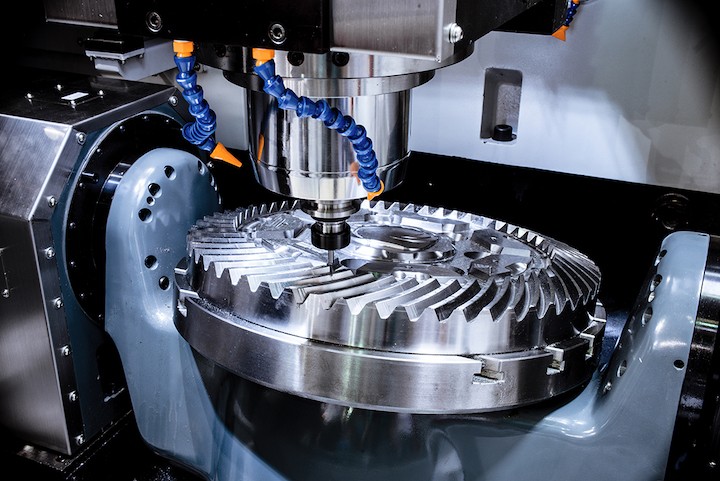 Gun milling machine in a manufacturing facility Gun milling machine in a manufacturing facility