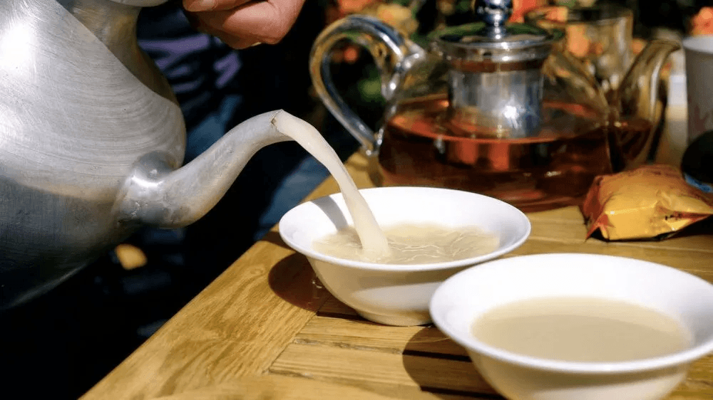tibet tea served in traditional cups tibet tea served in traditional cups