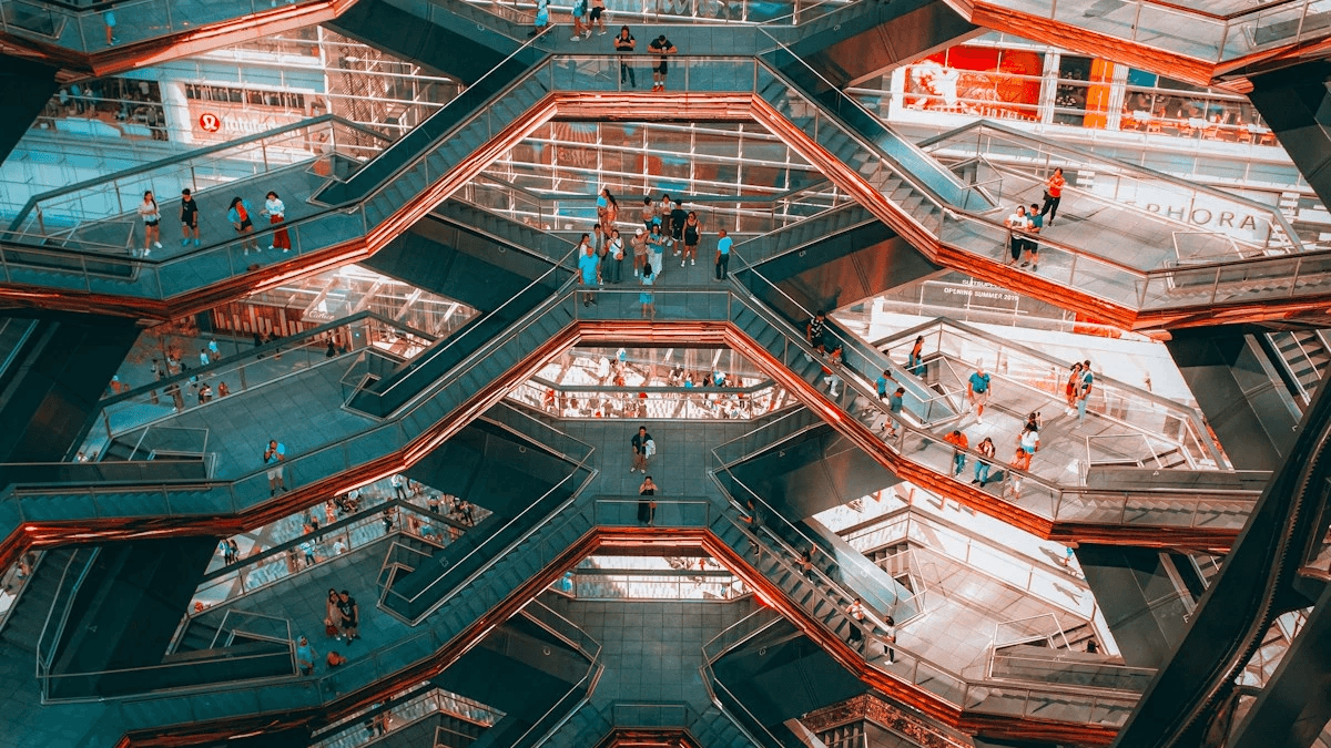 Modern mall elevator showcasing accessibility features. Modern mall elevator showcasing accessibility features.