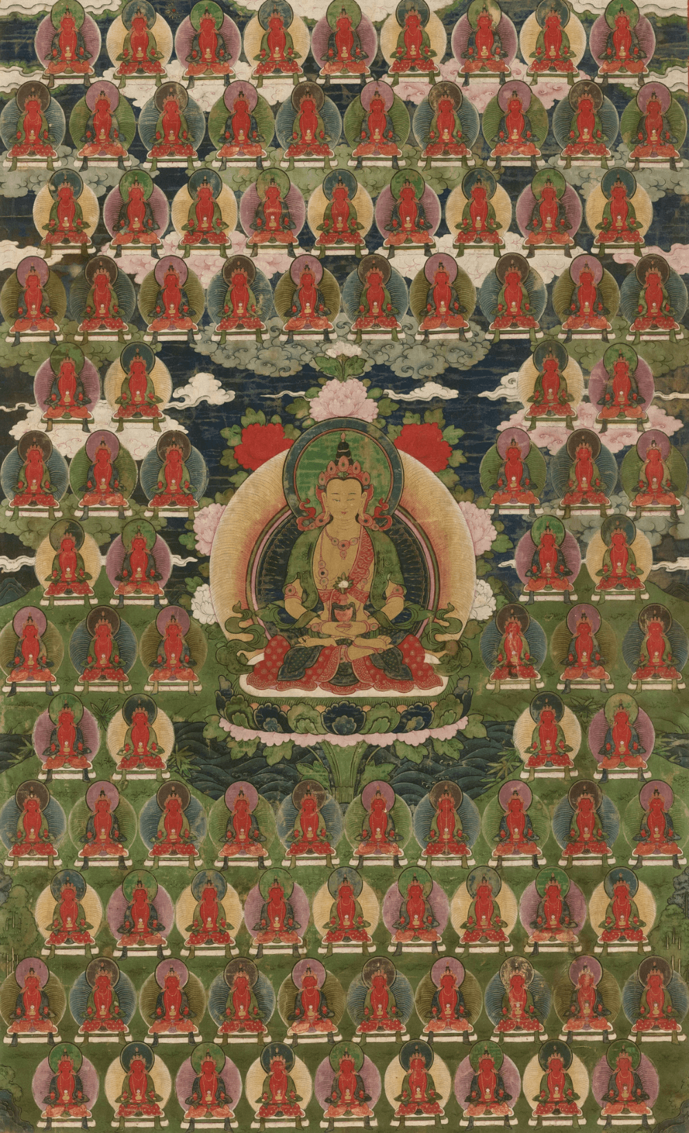 tibetan buddhist thangka showcasing vibrant colors and intricate details