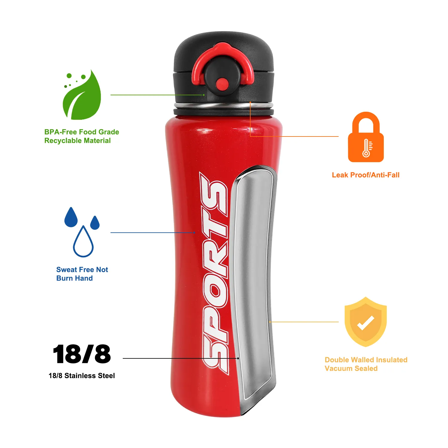 BPA-free plastic water bottle