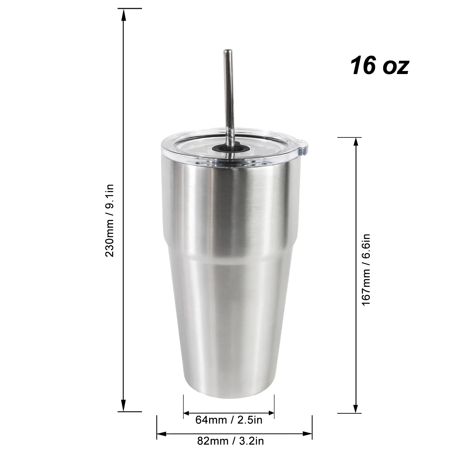 Personalized stainless steel tumbler with straw and handle